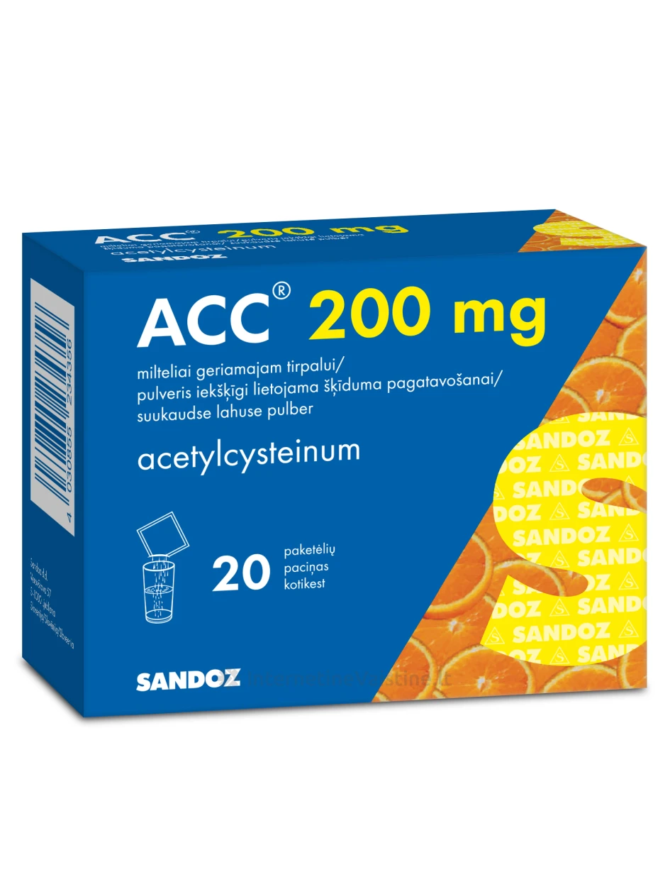ACC 200 mg milteliai geriamajam tirpalui N20 | internetinevaistine.lt