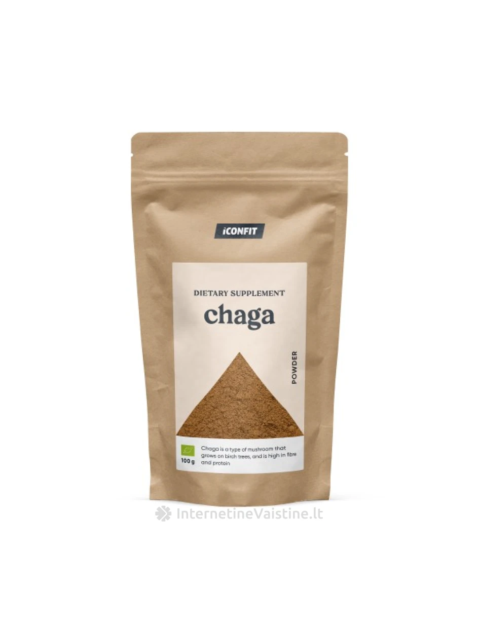 ICONFIT ekologiški Čaga milteliai, 100 g | internetinevaistine.lt