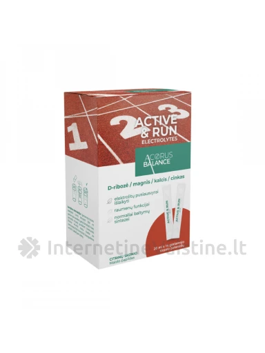 Acorus Balance ACTIVE & RUN Electrolytes ger. tirp. pak. 20ml N14 | internetinevaistine.lt