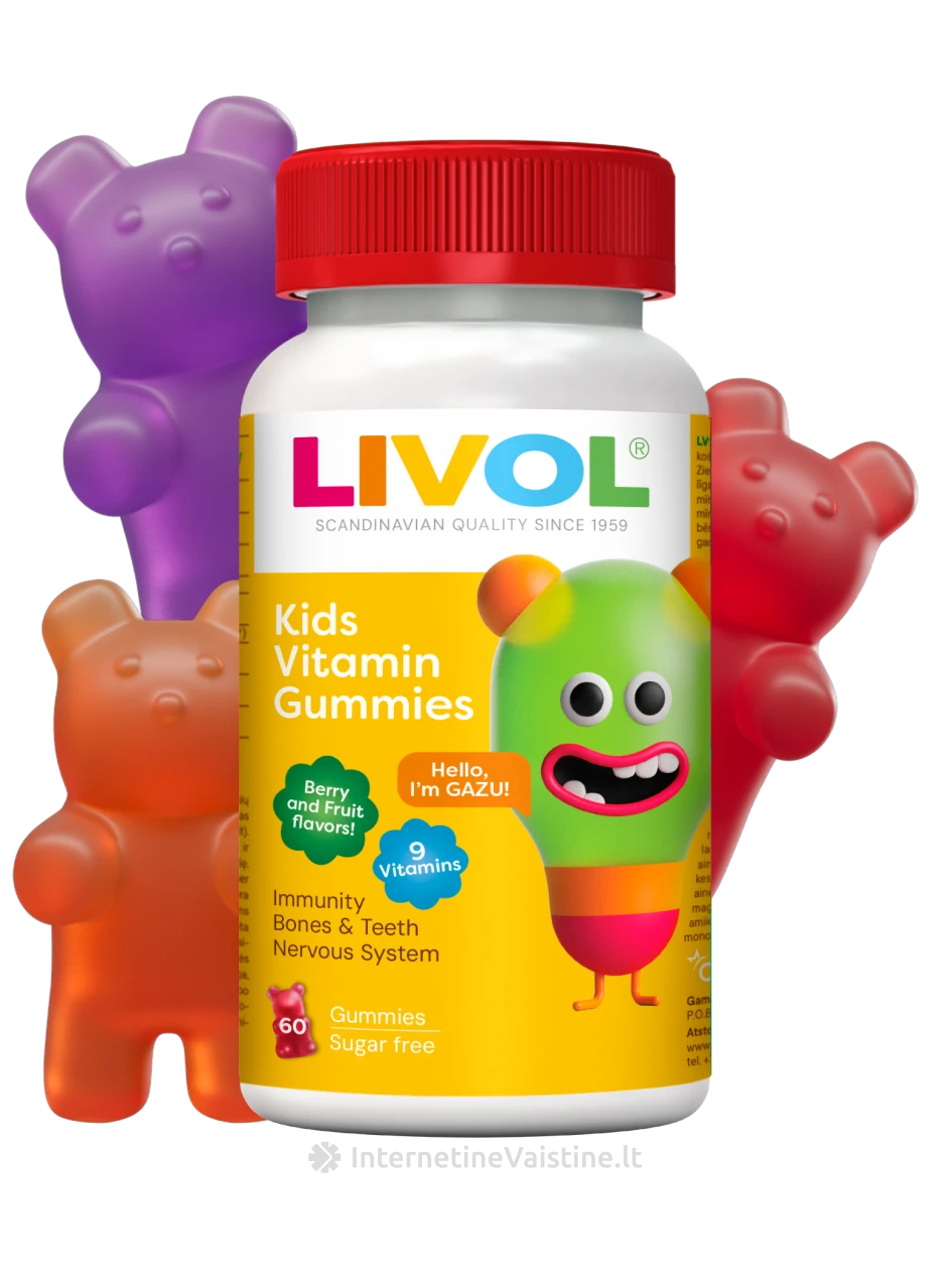 LIVOL vitaminų guminukai vaikams, 60 guminukų, 60 guminukų | internetinevaistine.lt
