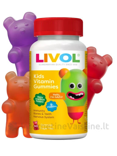 LIVOL vitaminų guminukai vaikams, 60 guminukų, 60 guminukų | internetinevaistine.lt