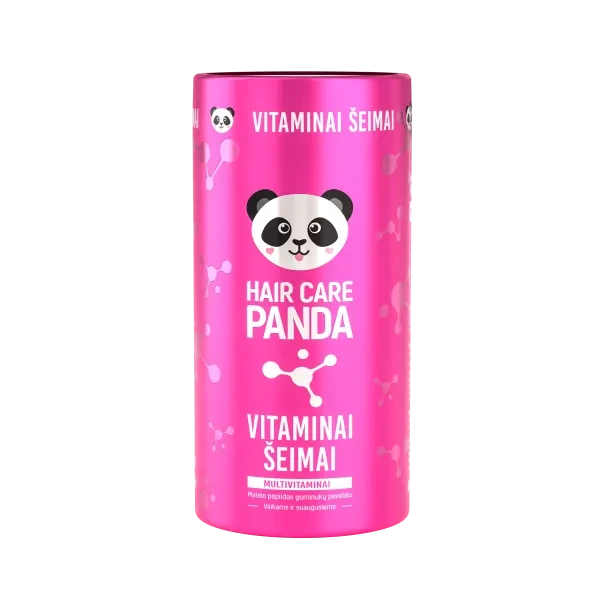 HAIR CARE PANDA maisto papildas VITAMINAI ŠEIMAI, 60 guminukų
