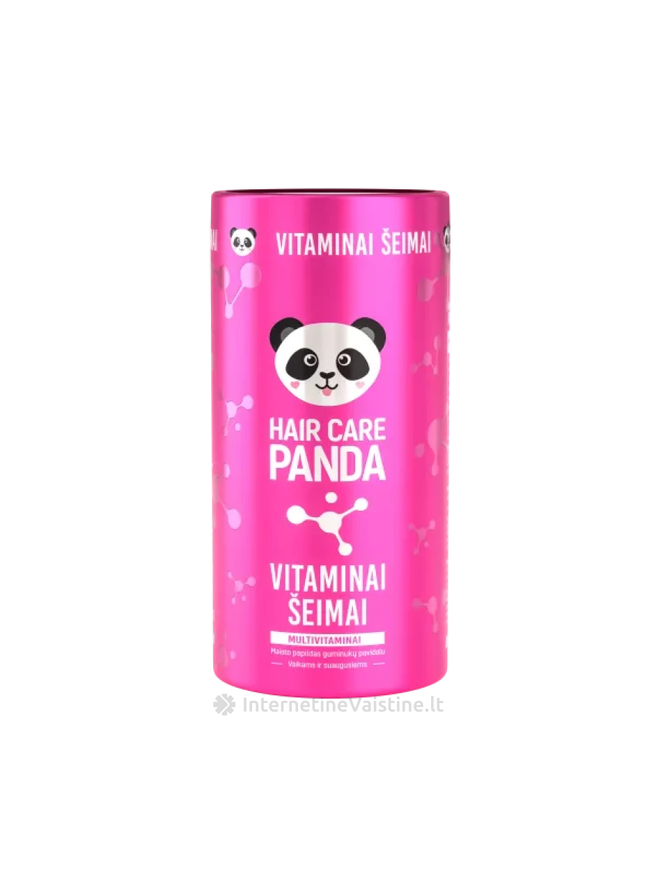 HAIR CARE PANDA maisto papildas VITAMINAI ŠEIMAI, 60 guminukų | internetinevaistine.lt