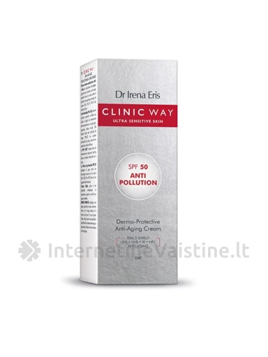 CLINIC WAY Anti-Pollution SPF50 apsauginis kremas nuo taršos ir raukšlių, 40 ml, Vnt | internetinevaistine.lt