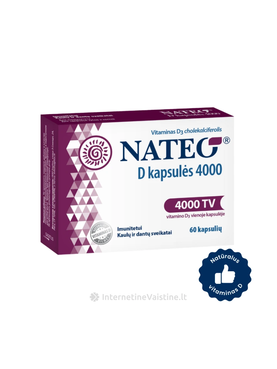 NATEO® D SV 4000, 60 kapsulių, 60 kapsulių | internetinevaistine.lt