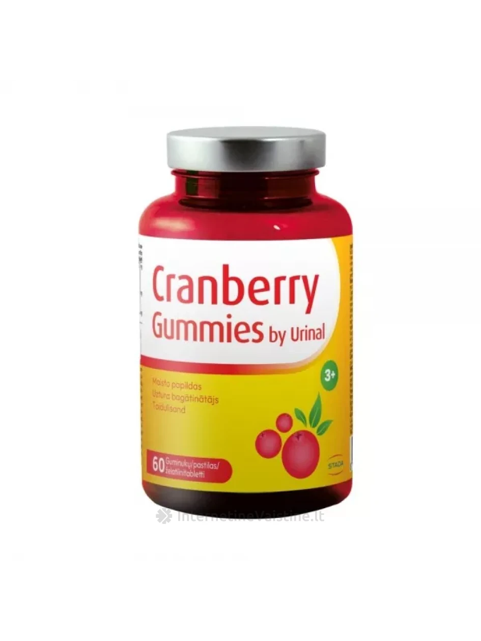 WALMARK URINAL maisto papildas CRANBERRY GUMMIES, 60 guminukų | internetinevaistine.lt