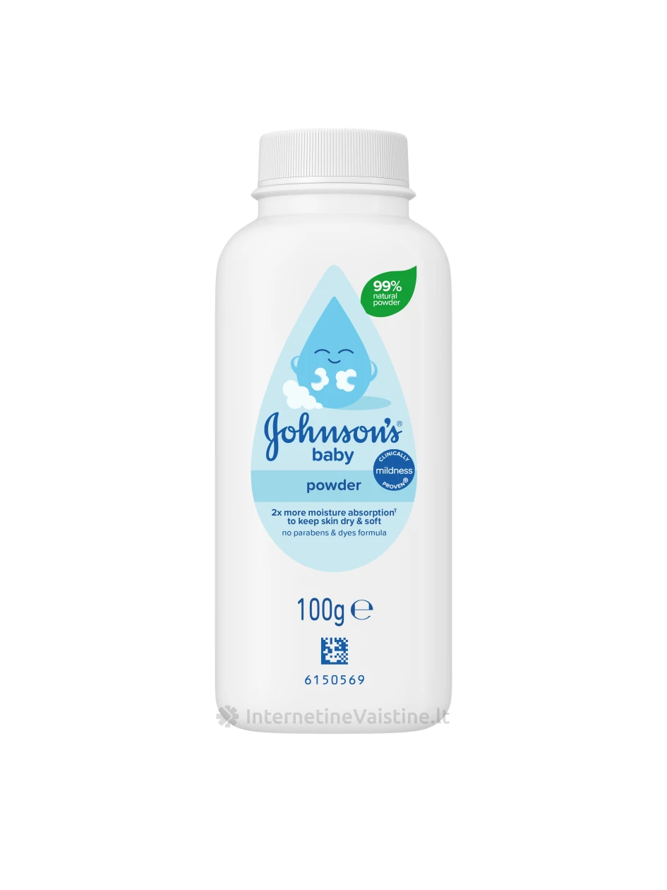 JOHNSON'S Baby pudra, 100g | internetinevaistine.lt