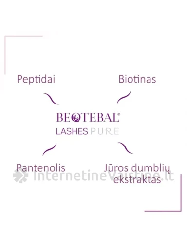 BEOTEBAL blakstienų ir antakių serumas su peptidais LASHES PURE, 3 ml | internetinevaistine.lt