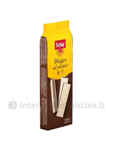 Schär WAFERS AL CACAO – vafliai su kakavos pertepimu be glitimo, 125g | internetinevaistine.lt