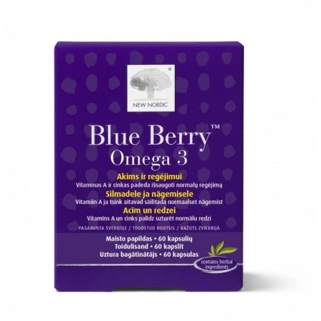 NEW NORDIC BLUE BERRY OMEGA-3 KAPS. N60, 60 vnt.