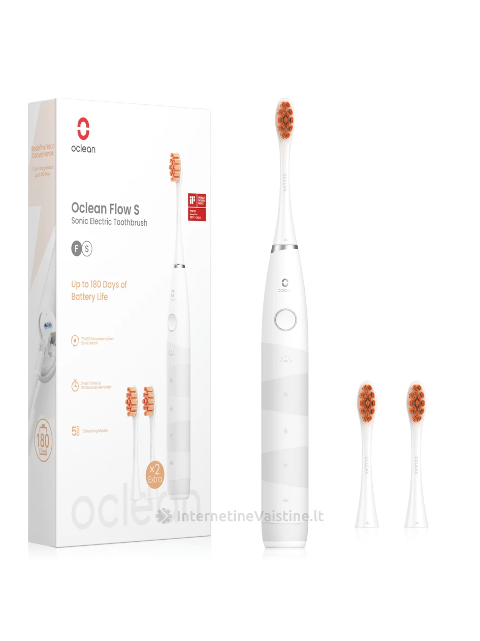 Dantų šep. OCLEAN Flow S White elektrin. N1 | internetinevaistine.lt