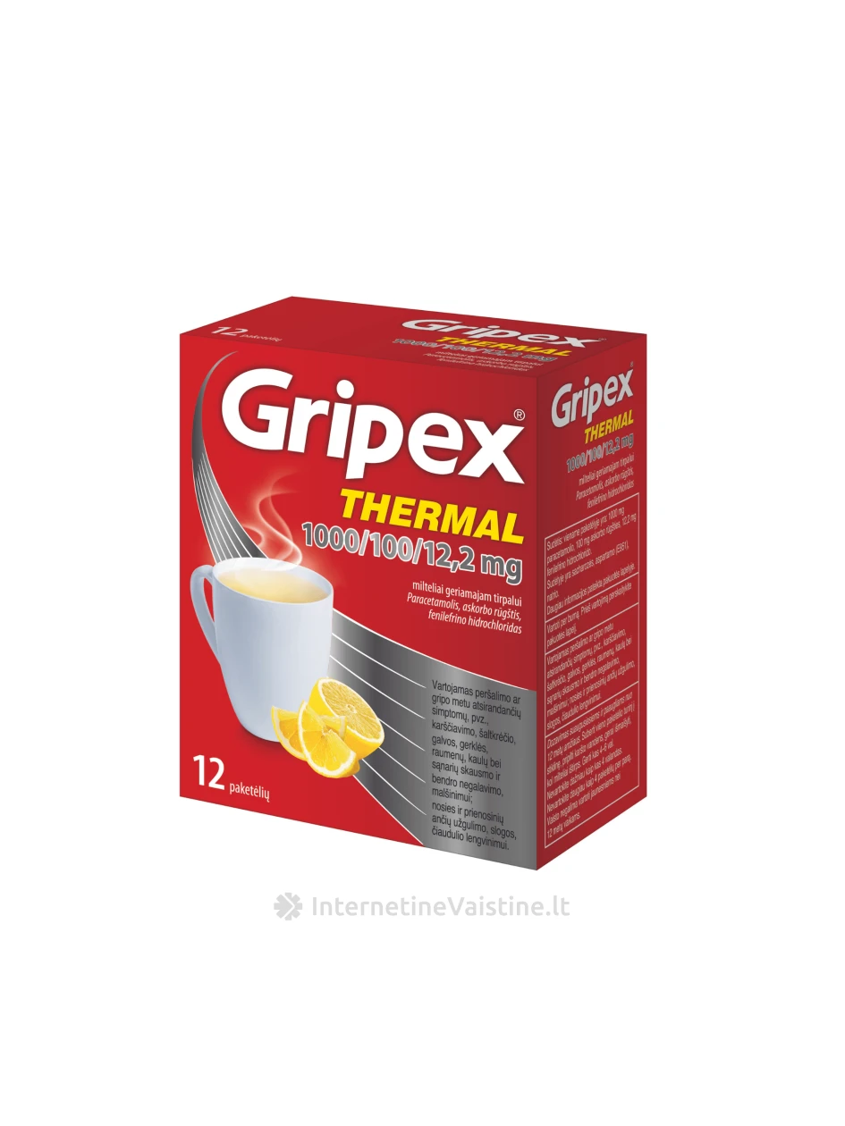 GRIPEX THERMAL 1000/100/12.2mg milt. ger. tirp. N12 | internetinevaistine.lt