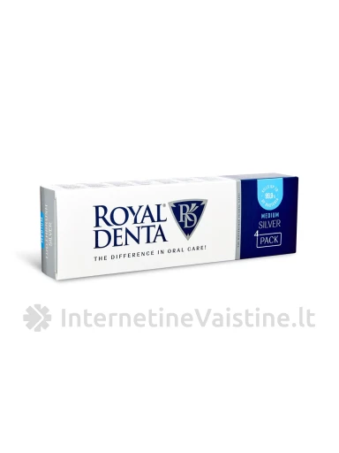 ROYAL DENTA dantų šepetėlių rinkinys SILVER MEDIUM, 4 vnt. | internetinevaistine.lt