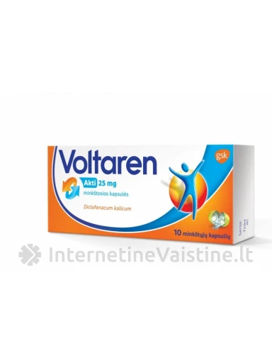 VOLTAREN Akti 25mg minkšt. kaps. N10 | internetinevaistine.lt