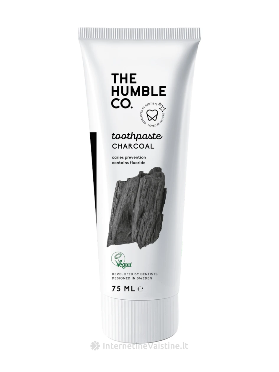 Humble  CHARCOAL dantų pasta su flouru , 75 ml, 75ml | internetinevaistine.lt
