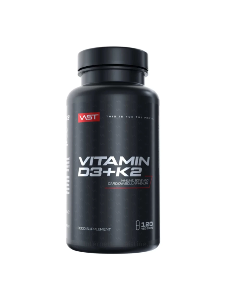 VAST Vitamin D3+K2 kaps. N120 | internetinevaistine.lt