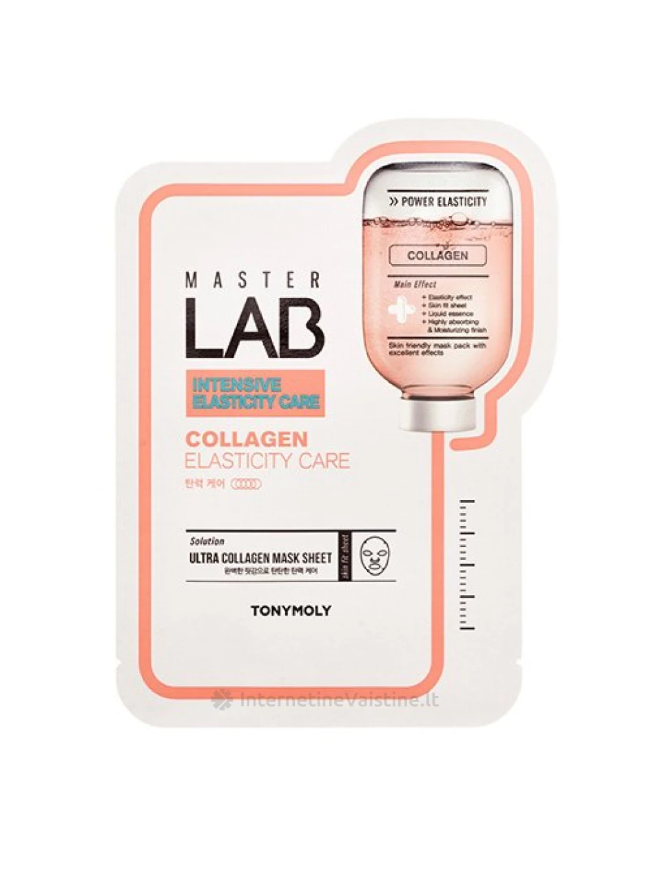 TONYMOLY Master Lab kaukė veidui lakštinė su kolagenu, 19 g, Vnt | internetinevaistine.lt