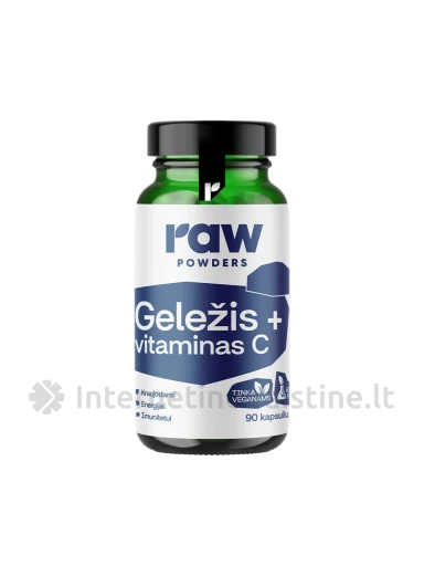 RAW POWDERS BioActive Iron and Vitamin C kaps. N90, 90 vnt. | internetinevaistine.lt