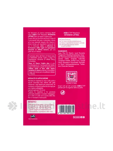 MATT Intensive Lifting vienkartinė kaukė veidui, 1 vnt. | internetinevaistine.lt