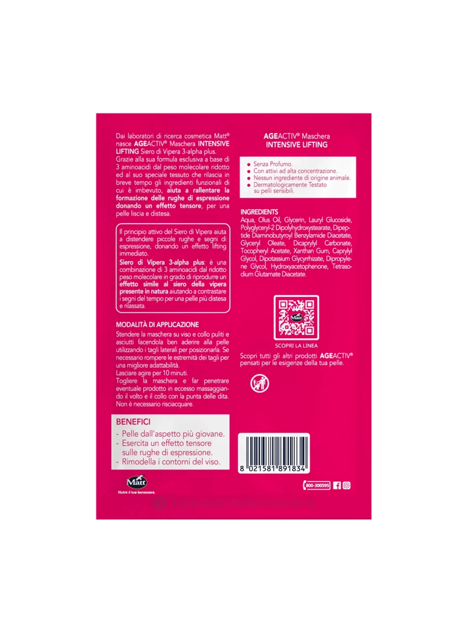 MATT Intensive Lifting vienkartinė kaukė veidui, 1 vnt. | internetinevaistine.lt