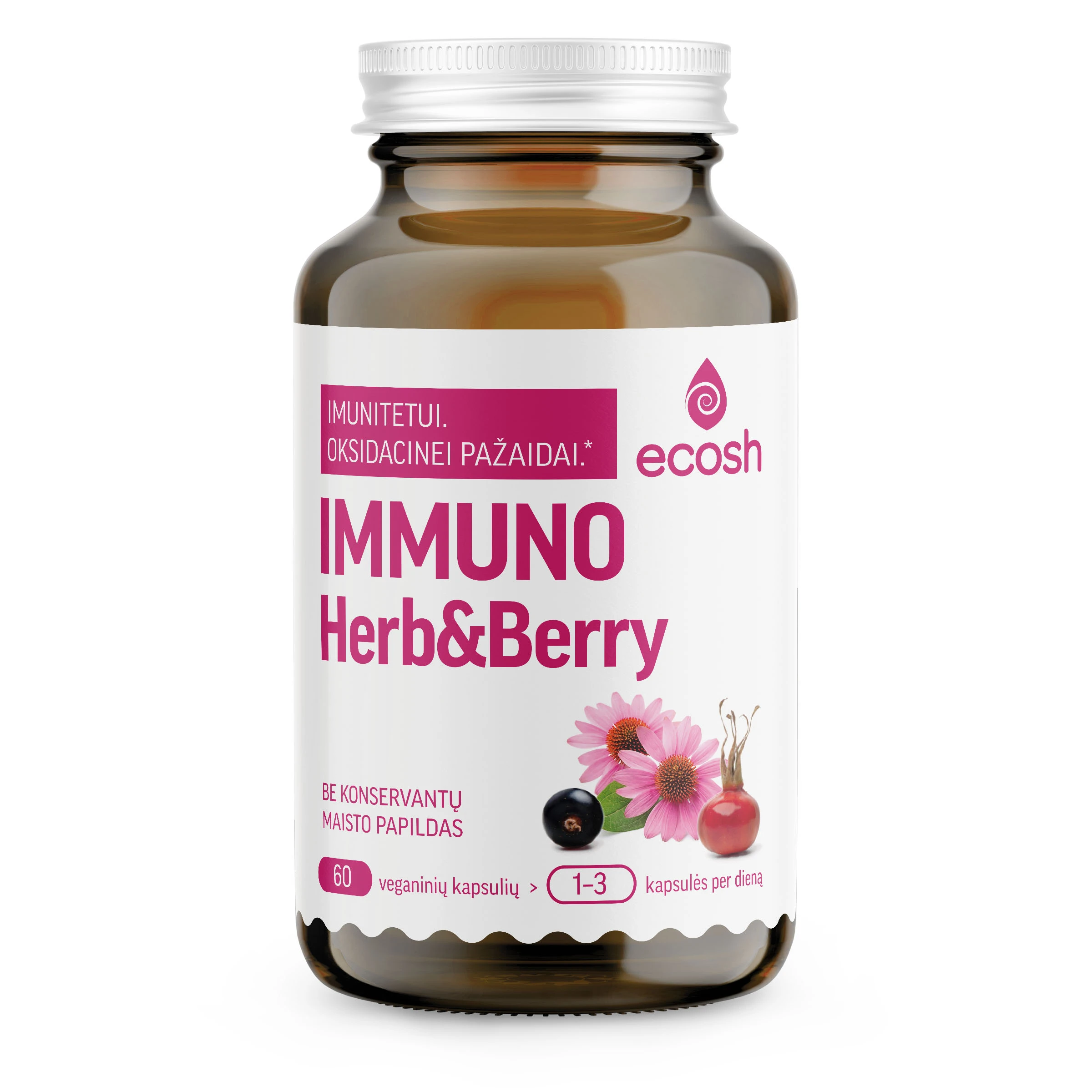 ECOSH Immuno Herb and Berry, 60 kapsulių, 60 vnt.