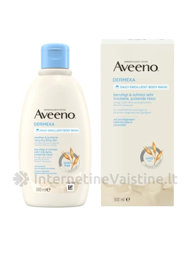 AVEENO Dermexa kasdienis bekvapis minkštinamasis kūno prausiklis, 300ml, Vnt | internetinevaistine.lt