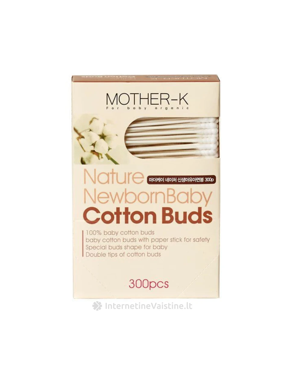 Vatos krapšt. MOTHER-K medv. su popier. pagaliuku N300, 300 vnt. | internetinevaistine.lt