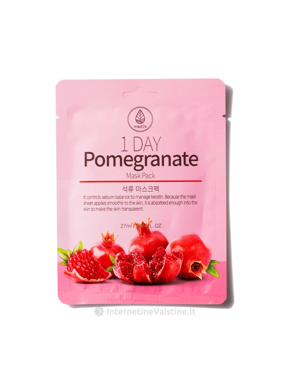 MedB Lakštinė kaukė su granatų ekstraktu, 28g, Vnt | internetinevaistine.lt