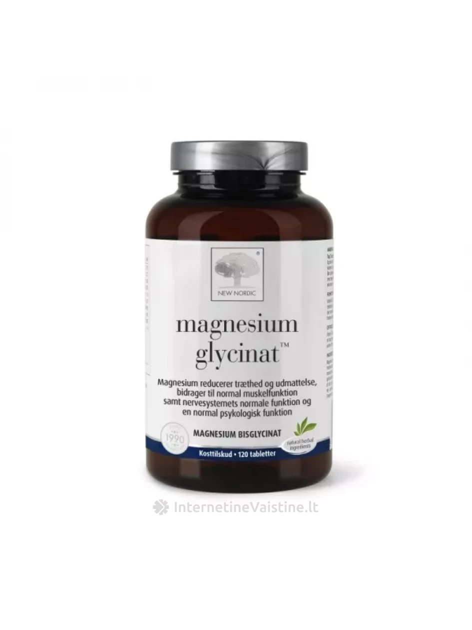 NEW NORDIC Magnesium Glycinat tab. N120 | internetinevaistine.lt