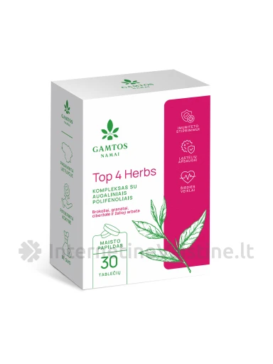 TOP 4 HERBS tab. N30, 30 vnt. | internetinevaistine.lt