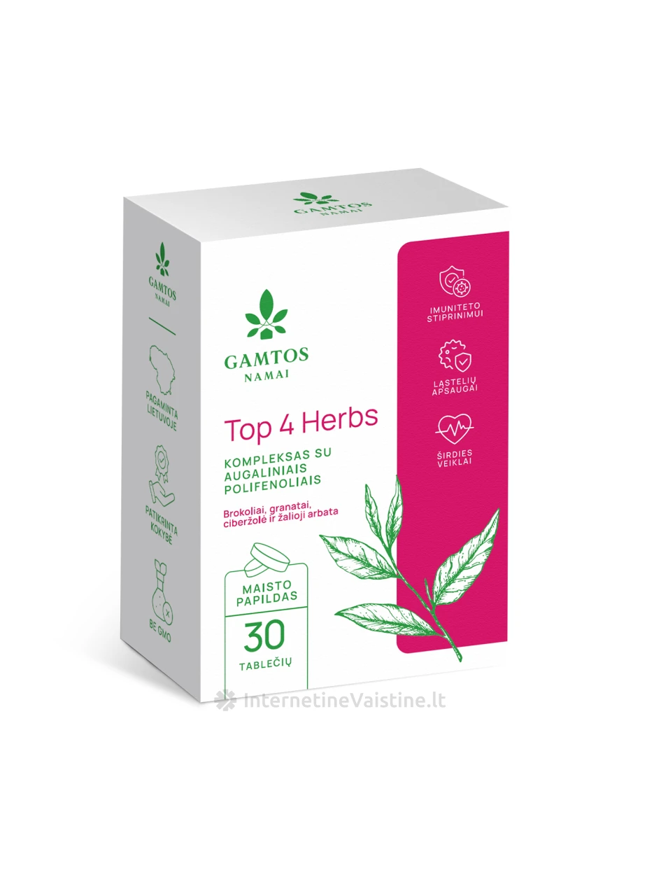 TOP 4 HERBS tab. N30, 30 vnt. | internetinevaistine.lt