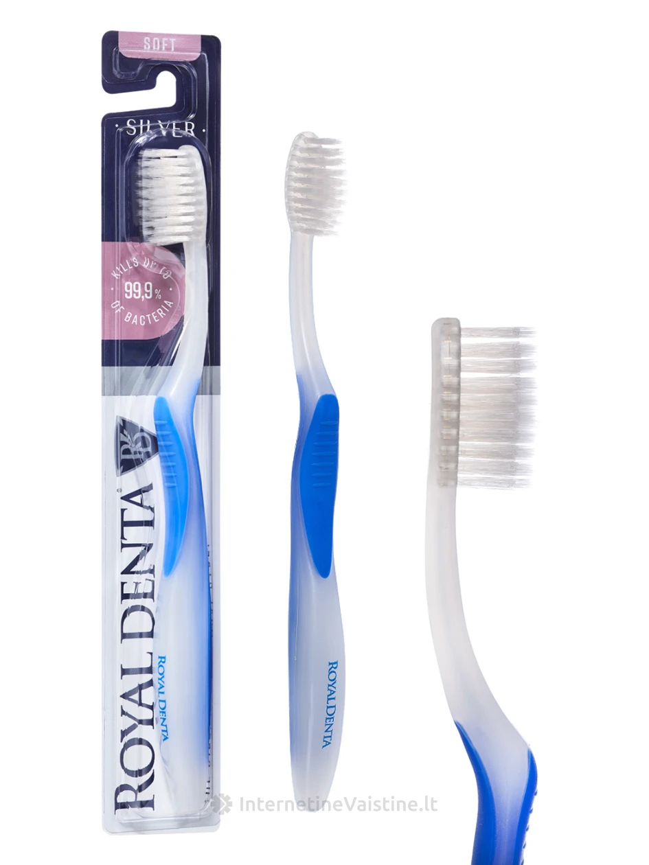 ROYAL DENTA minkštas dantų šepetukas SILVER SOFT, 1 vnt | internetinevaistine.lt