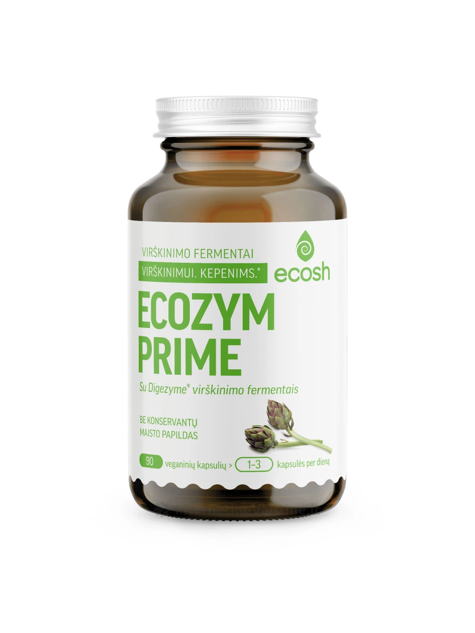 ECOSH Ecozym Prime su Digezyme® virškinimo fermentais, kaps. N90, kaps. N90 | internetinevaistine.lt