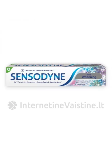 Dantų pasta SENSODYNE Extra Whitening, 75 ml | internetinevaistine.lt