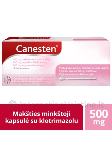 CANESTEN 500 mg makšties minkštoji kapsulė N1 | internetinevaistine.lt