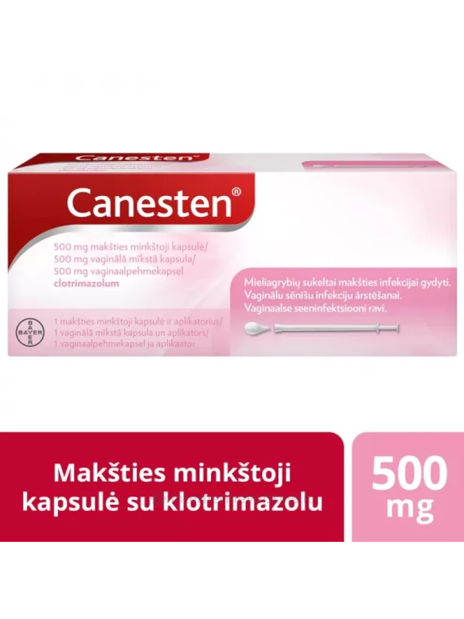 CANESTEN 500 mg makšties minkštoji kapsulė N1 | internetinevaistine.lt