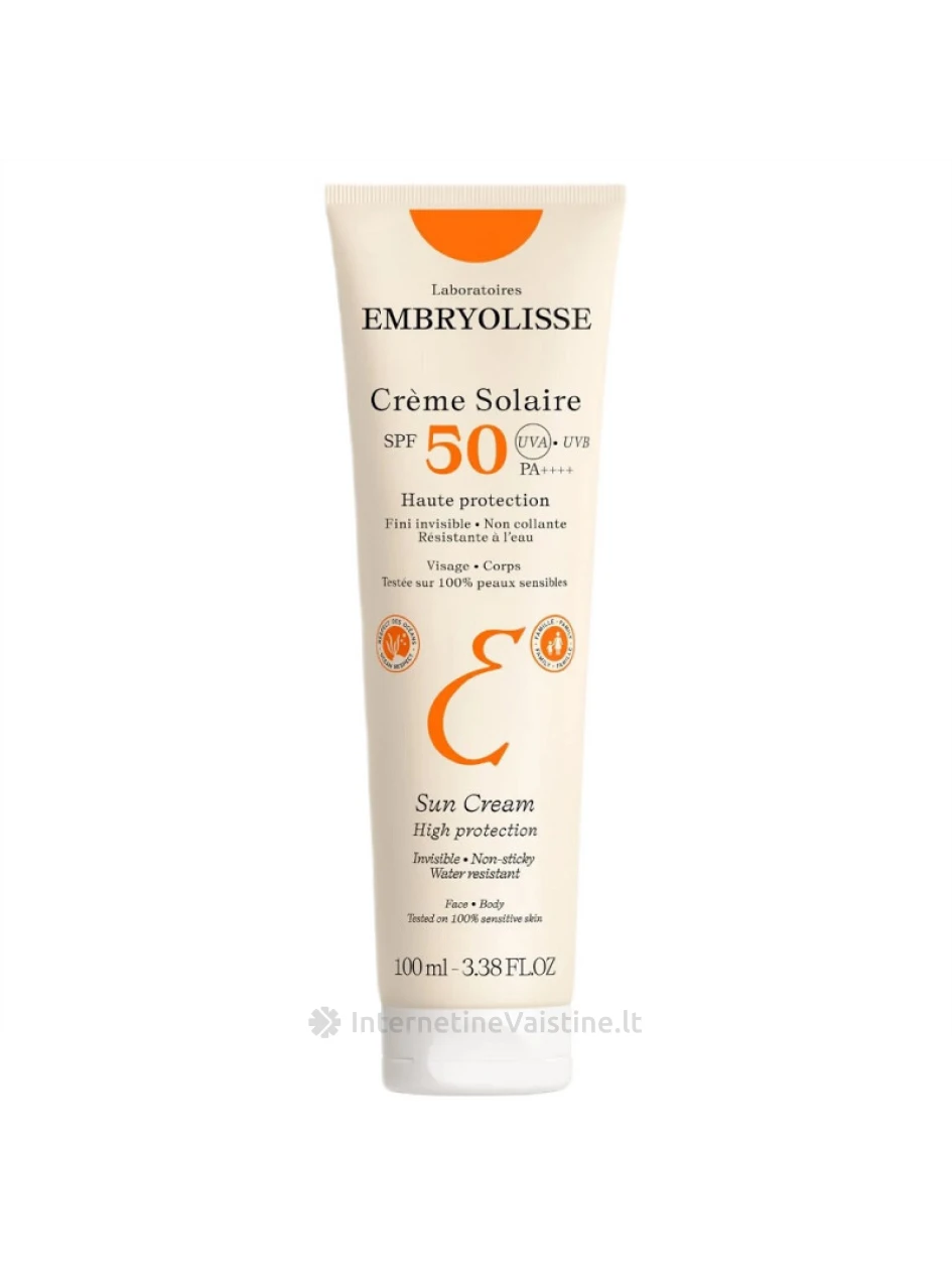 EMBRYOLISSE SunScreen Fluid apsauga nuo saulės SPF50, 100 ml, Vnt | internetinevaistine.lt