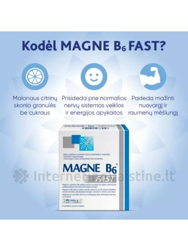 MAGNE B6 maisto papildas granulėmis FAST, N20 | internetinevaistine.lt