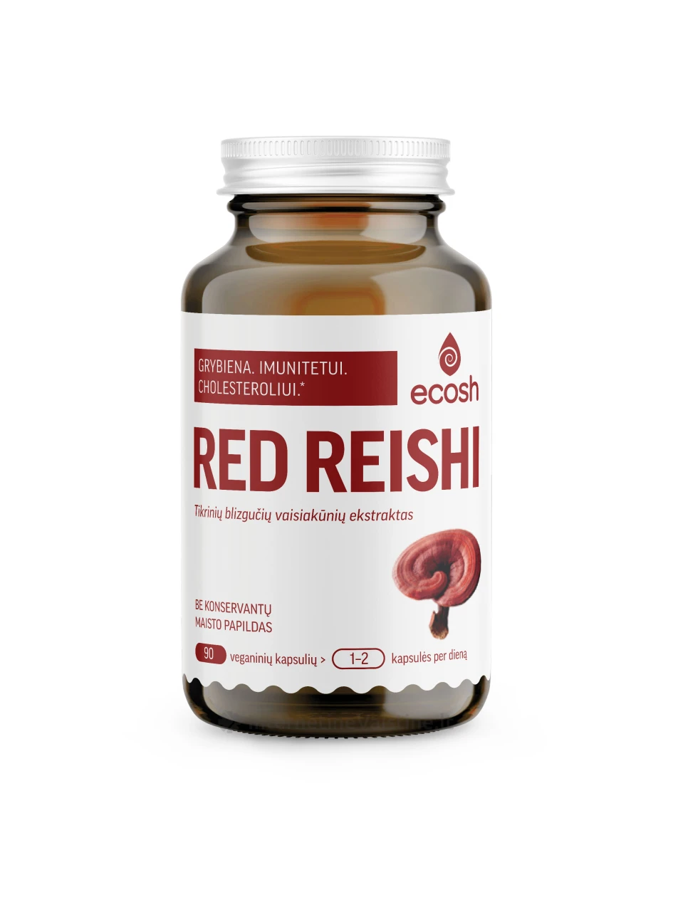 ECOSH Red Reishi 430mg, 90 kapsulių | internetinevaistine.lt
