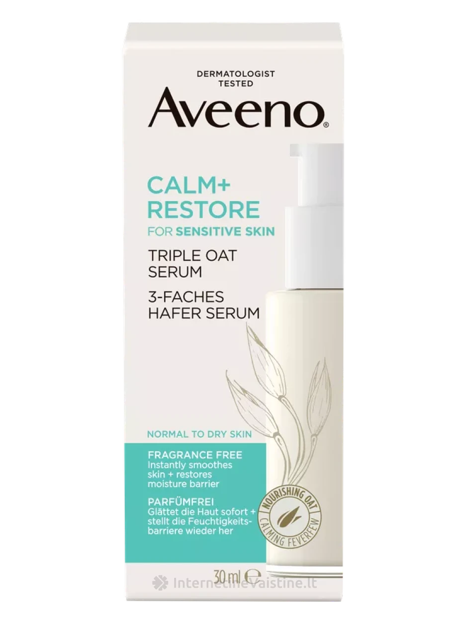 AVEENO Calm and Restore serumas trugubo pov. su avižomis, 30 ml, Vnt | internetinevaistine.lt