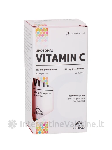 NORDAID VITAMINAS C LIPOSOMOSE, 250mg, kapsulės, 30vnt, N1 | internetinevaistine.lt
