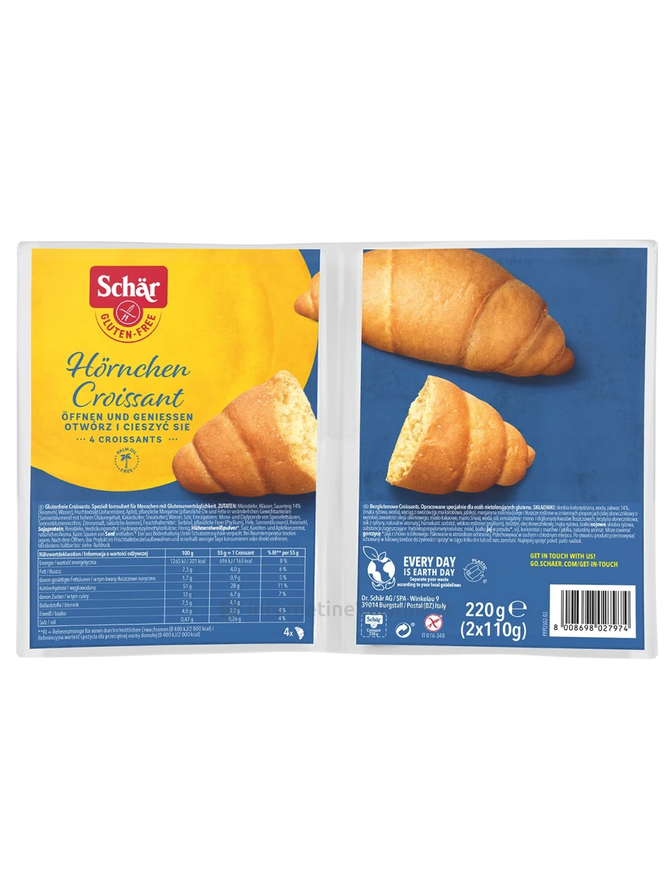 Schär CROISSANT - prancūziški rageliai be glitimo, 220g | internetinevaistine.lt