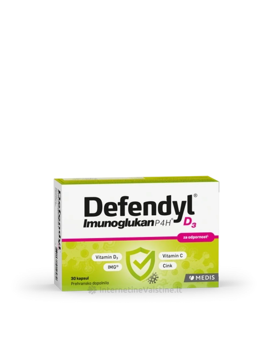 DEFENDYL-IMUNOGLUKAN P4H D3 kaps., N30 | internetinevaistine.lt