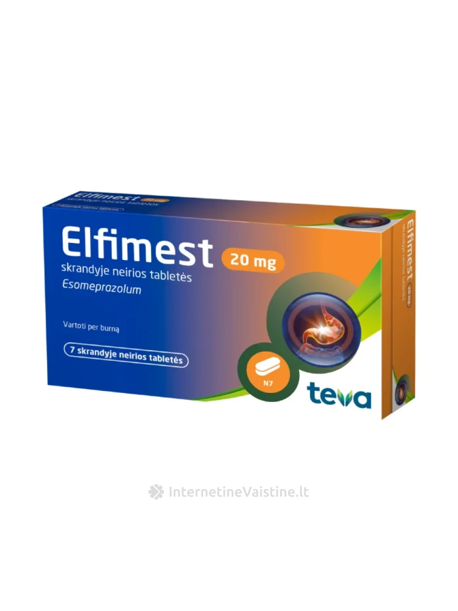 ELFIMEST, 20mg, Skrandyje neirios tabletės, N7 | internetinevaistine.lt