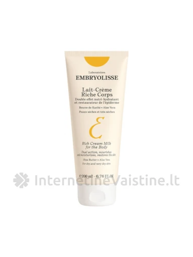 EMBRYOLISSE Rich Cream Milk Body pienelis kūnui, 200 ml, Vnt | internetinevaistine.lt