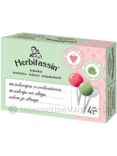 HERBITASSIN ledinukai su šalavijais ir svilarož. N4, 4 vnt. | internetinevaistine.lt