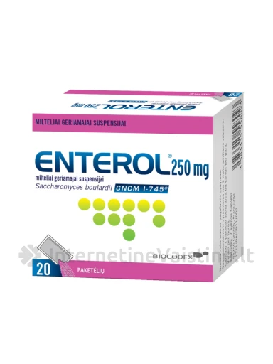 ENTEROL, 250 mg, milteliai geriamajai suspensijai, N20 | internetinevaistine.lt