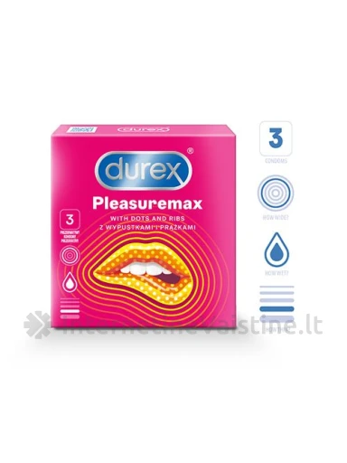 PREZ. DUREX PLEASUREMAX N3, 3 vnt. | internetinevaistine.lt