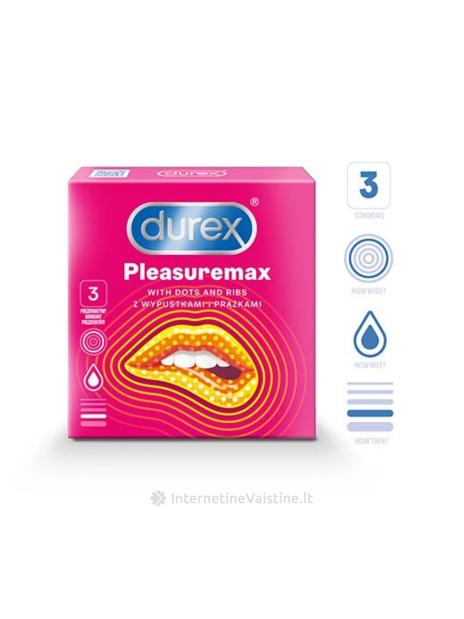 PREZ. DUREX PLEASUREMAX N3, 3 vnt. | internetinevaistine.lt