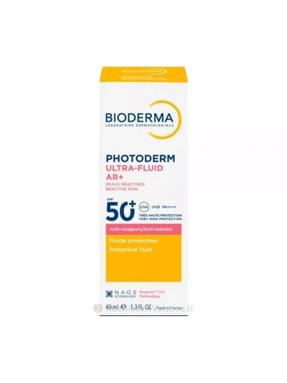 BIODERMA apsauginis veido fluidas raustančiai odai PHOTODERM ULTRA FLUID AR+, SPF50+, 40 ml | internetinevaistine.lt